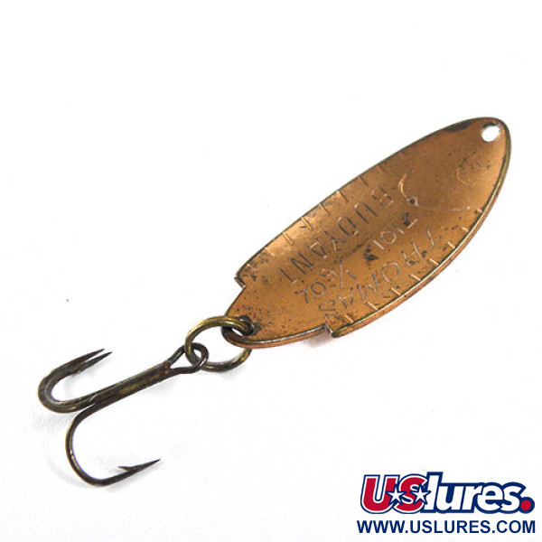 Vintage   Thomas Buoyant, 3/16oz Bronze (Brass) / Red / Yellow fishing spoon #0916