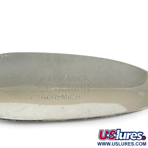 Vintage  Eppinger Dardevle Huskie Junior, 2oz Black / White / Nickel fishing spoon #0919