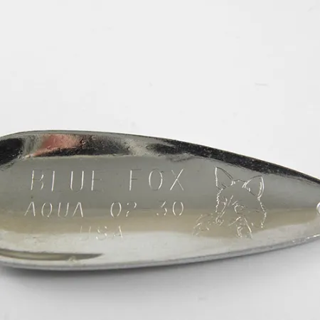 Vintage Blue Fox Strobe Aqua Spoon, 1/3oz White / Black fishing spoon #0921