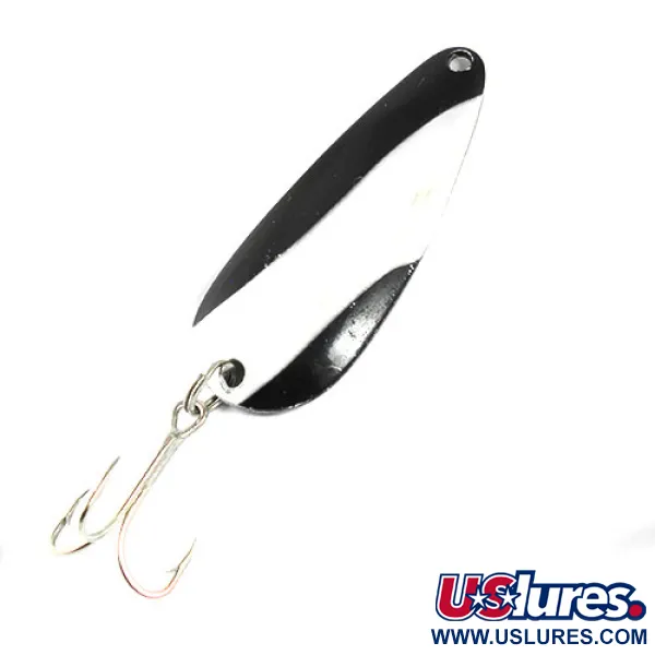 Vintage   Blue Fox Strobe Aqua Spoon, 1/3oz White / Black fishing spoon #0921