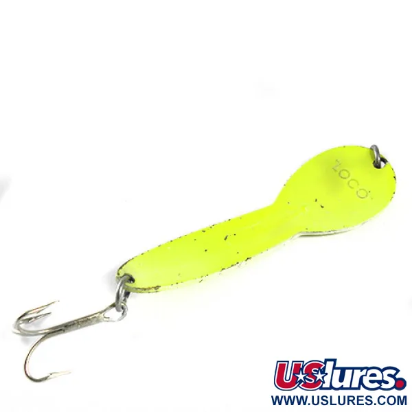 Vintage  Luhr Jensen Loco, 3/4oz Yellow fishing spoon #0922