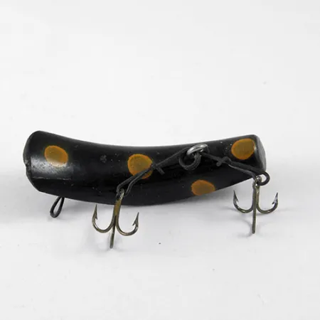 Vintage Yakima Bait Worden's Lures Flatfish F6, 3/32oz Yellow / Black fishing lure #0930