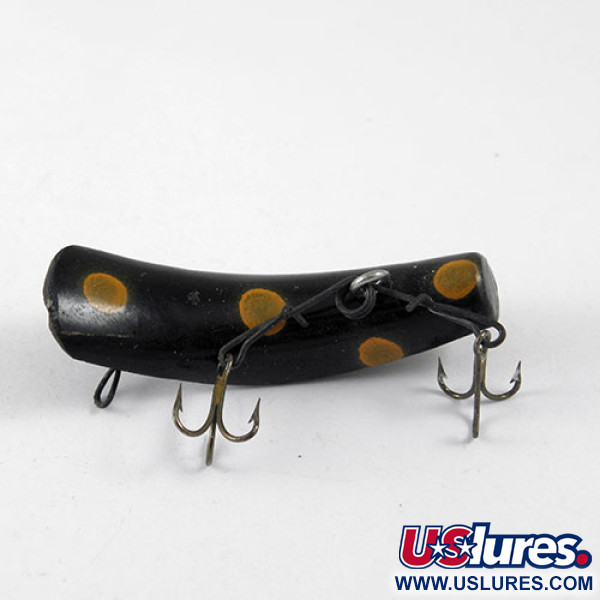 Vintage  Yakima Bait Worden's Lures Flatfish F6, 3/32oz Yellow / Black fishing lure #0930