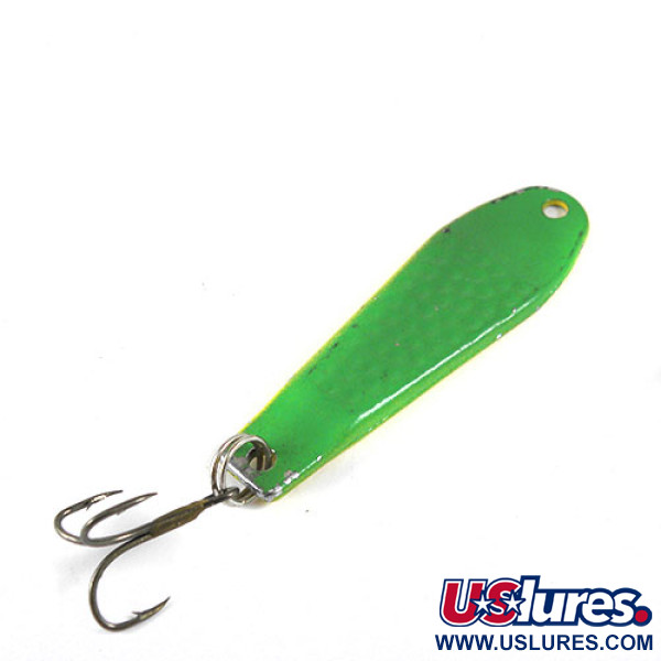 Vintage  Unknown Jig Lure, 1/2oz Yellow / Green fishing spoon #0938