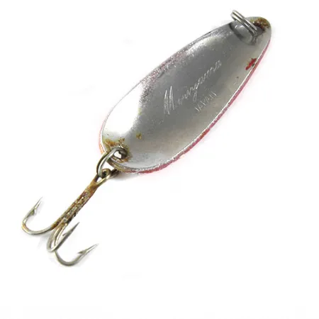 Vintage Moriyama, 1/4oz Red / White / Nickel fishing spoon #0946