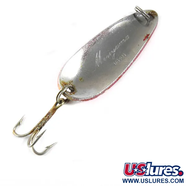Vintage   Moriyama, 1/4oz Red / White / Nickel fishing spoon #0946