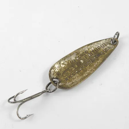 Vintage Woodstream Old Faithful , 1/4oz Brass fishing spoon #0953