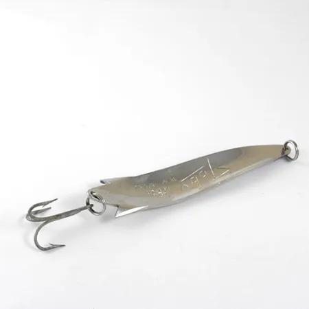 Vintage Abu Garcia Abu Toby, 2/3oz Nickel / Blue fishing spoon #0961
