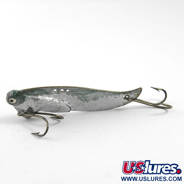 Vintage   Heddon Sonar 431, 1/4oz Silver / Green fishing spoon #0964