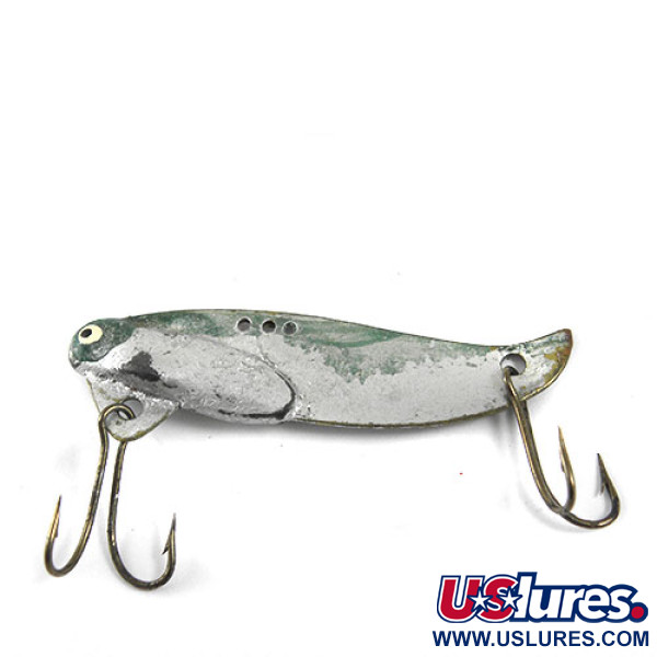 Vintage Heddon Sonar 431, 1/4oz Silver / Green fishing spoon #0964