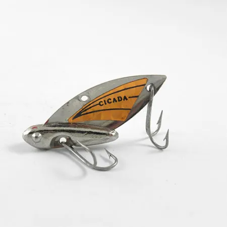 Vintage Reef Runner Cicada, 3/16oz Nickel / Orange fishing spoon #0965