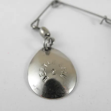 Vintage Johnson Beetle Spin, 1/3oz Nickel / Black spinning lure #0980