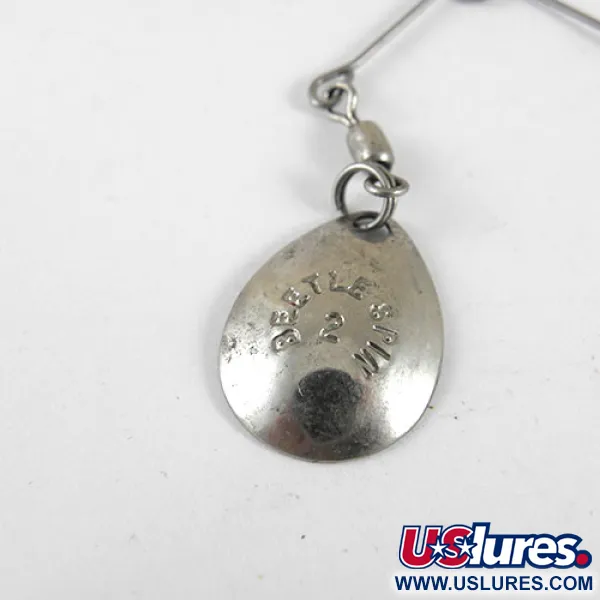 Vintage   Johnson Beetle Spin, 1/8oz Nickel / Black fishing #0981