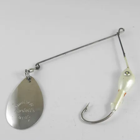 Vintage Cotton Cordell LIveLiest Cordell's lures, 1/2oz Nickel / White spinning lure #0984
