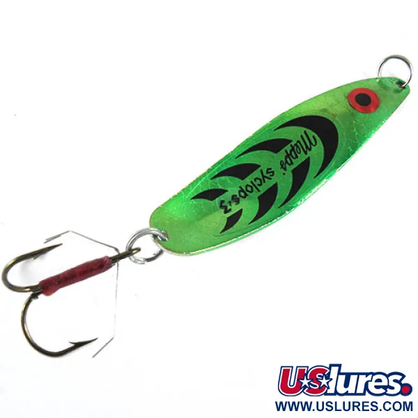 Vintage   Mepps Syclops 3, 1oz Green / Nickel fishing spoon #0994