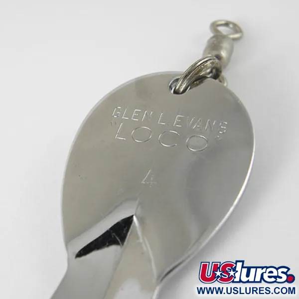 Vintage   Glen Evans Loco 4, 3/4oz Nickel fishing spoon #1000