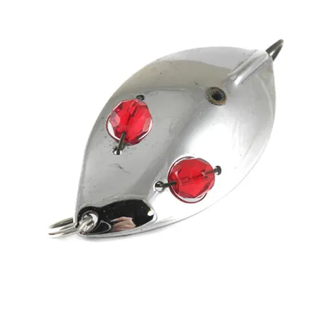 Vintage Hofschneider Weedless Red Eye Wiggler, 1oz Nickel / Red fishing spoon #1002