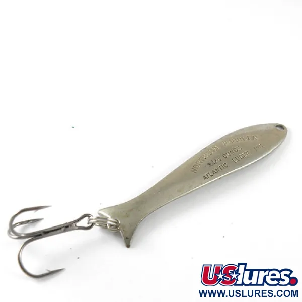 Vintage Atlantic Lures Northern Wobbler, 3/16oz Nickel fishing spoon #1011