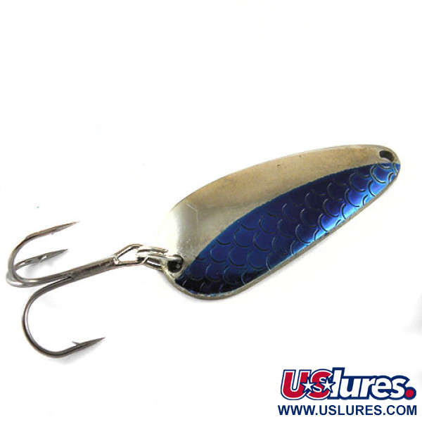 Vintage   Rocky Mountain minnow, 1/3oz Nickel / Blue fishing spoon #1012