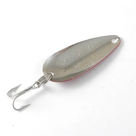 Vintage Eppinger Dardevle Midget Trout, 3/32oz Red / White / Nickel fishing spoon #1027