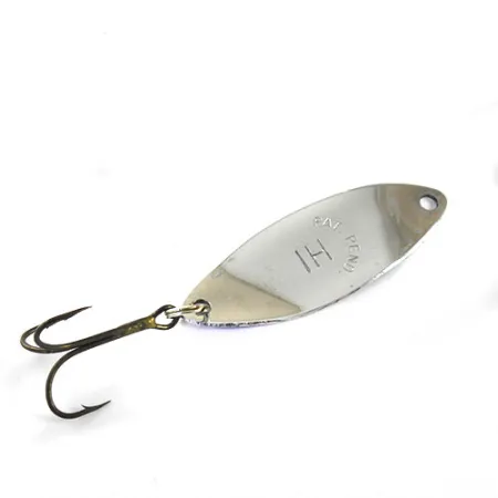 Vintage Happiness Is bait HI spoon, 1/2oz Nickel / Blue fishing spoon #1029