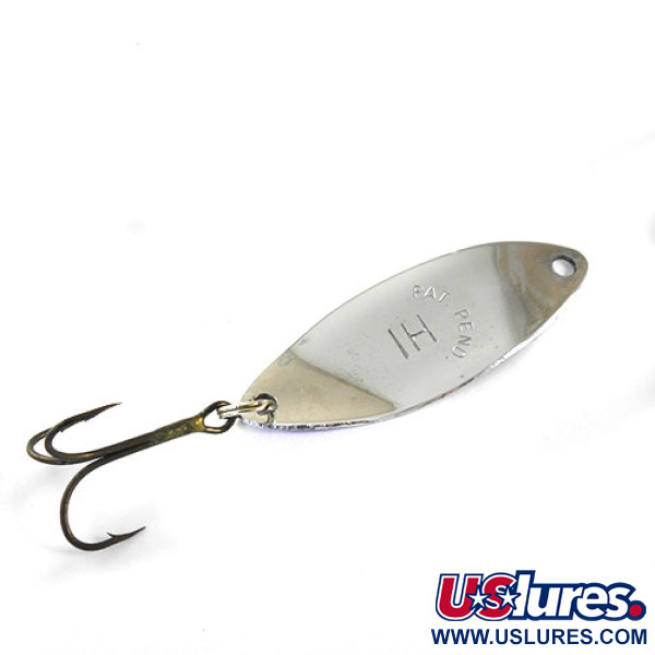 Vintage  Happiness Is bait HI spoon, 1/2oz Nickel / Blue fishing spoon #1029