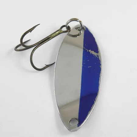 Vintage Happiness Is bait HI spoon, 1/2oz Nickel / Blue fishing spoon #1029