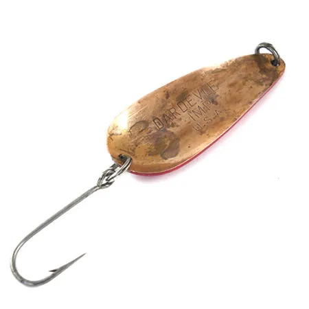 Vintage Eppinger Dardevle Imp, 2/5oz Red / White / Copper fishing spoon #1033