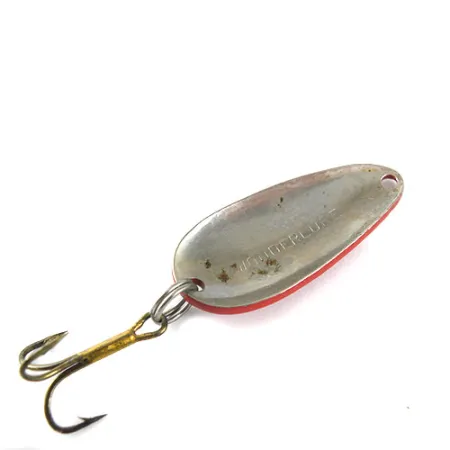 Vintage Acme Wonderlure, 1/4oz Red / White / Nickel fishing spoon #1034