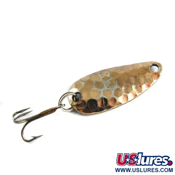 Vintage  Acme Wonderlure, 3/16oz Hammered Copper fishing spoon #1035