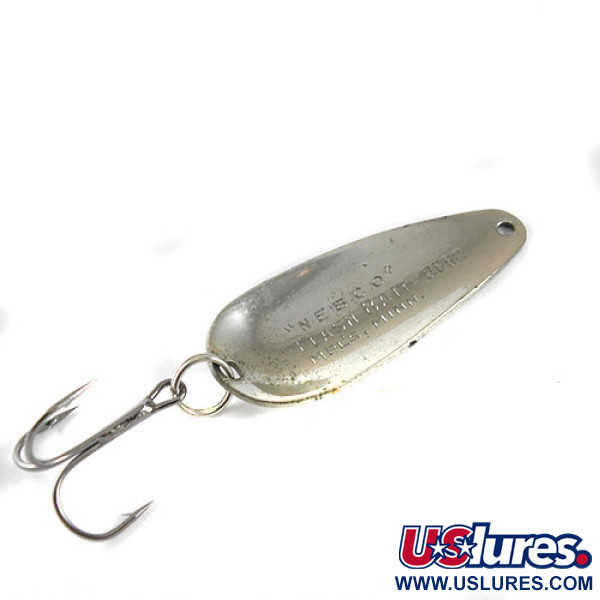 Vintage   Nebco Flash Bait 2662, 1/4oz Nickel fishing spoon #1036