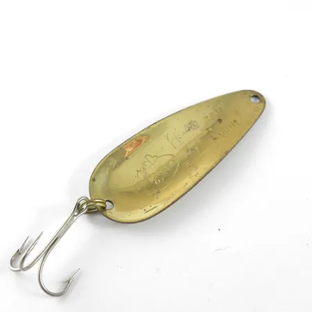 Vintage Nebco Flash Bait 255, 2/5oz Hammered Brass fishing spoon #1037