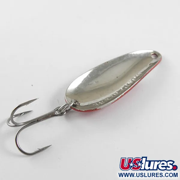Vintage  Acme Wonderlure, 1/4oz Red / Blue / Nickel fishing spoon #1040