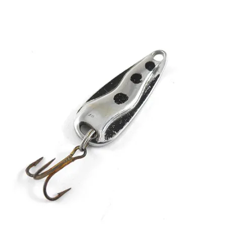 Vintage Luhr Jensen Hot Shot W, 3/16oz Nickel / Black fishing spoon #1055