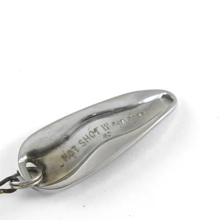 Vintage Luhr Jensen Hot Shot W, 3/16oz Nickel / Black fishing spoon #1055