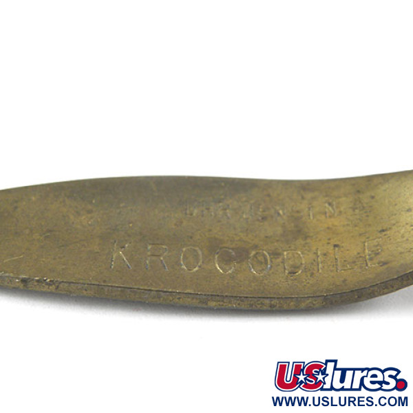 Vintage  Luhr Jensen Krocodile Die #3, 1/3oz Bronze (Brass) / Black fishing spoon #1066
