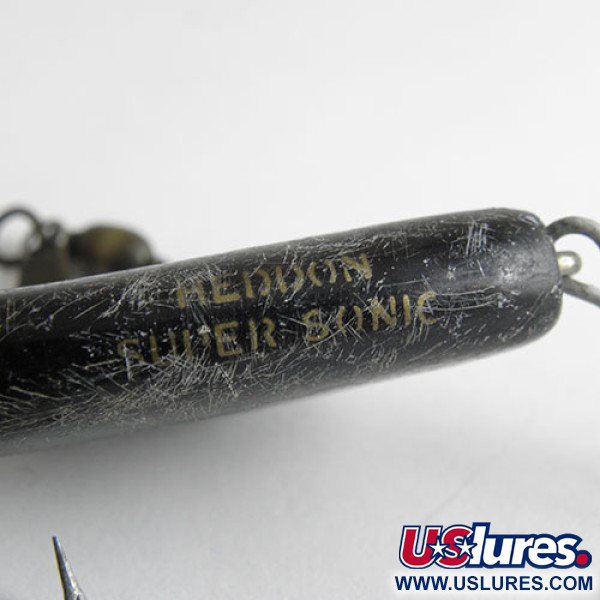 Vintage Heddon Super Sonic, 2/5oz Black fishing lure #1069