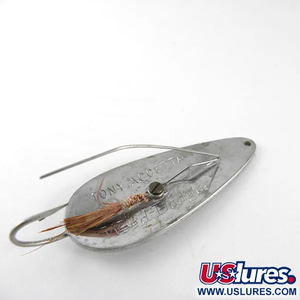 Vintage  Luhr Jensen Tony Accetta Weed Doger, 2/3oz Nickel fishing spoon #1076