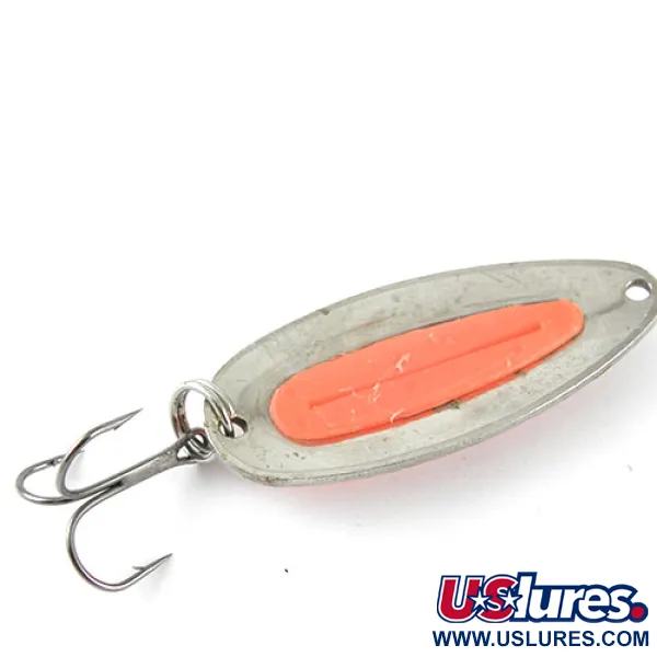 Vintage  Blue Fox Pixee, 1/2oz Nickel / Orange fishing spoon #1078