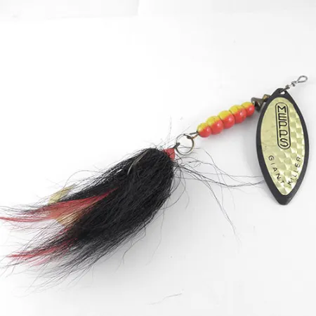 Vintage Mepps Giant Killer, 1oz Black / Hologram spinning lure #1088