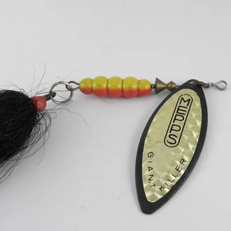 Vintage Mepps Giant Killer, 1oz Black / Hologram spinning lure #1088