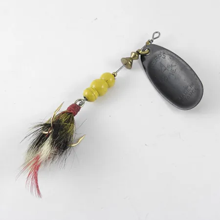 Vintage Mepps Black Fury 4 Dressed, 1/3oz Yellow / Black spinning lure #1089