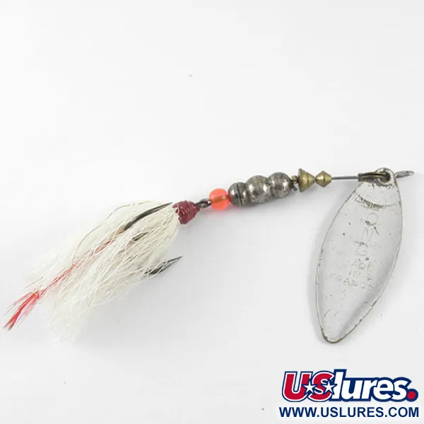 Vintage   Mepps Aglia Long 3 Dressed, 2/5oz Nickel spinning lure #1101