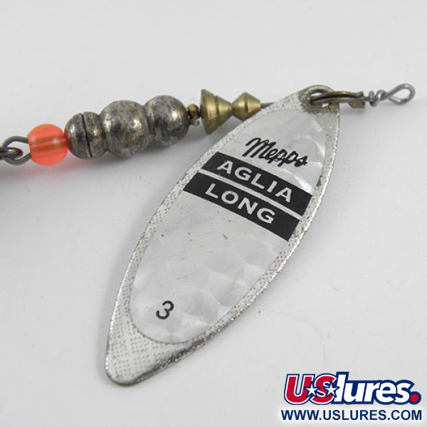 Vintage   Mepps Aglia Long 3 Dressed, 2/5oz Nickel spinning lure #1101