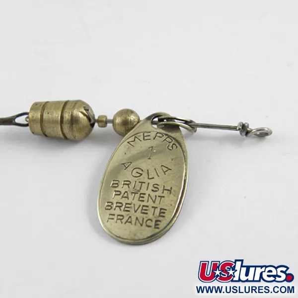 Vintage   Mepps Aglia 1 1102, 1/8oz Brass spinning lure #1102
