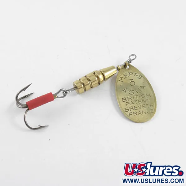 Vintage   Mepps Aglia 3, 1/4oz Brass spinning lure #1104
