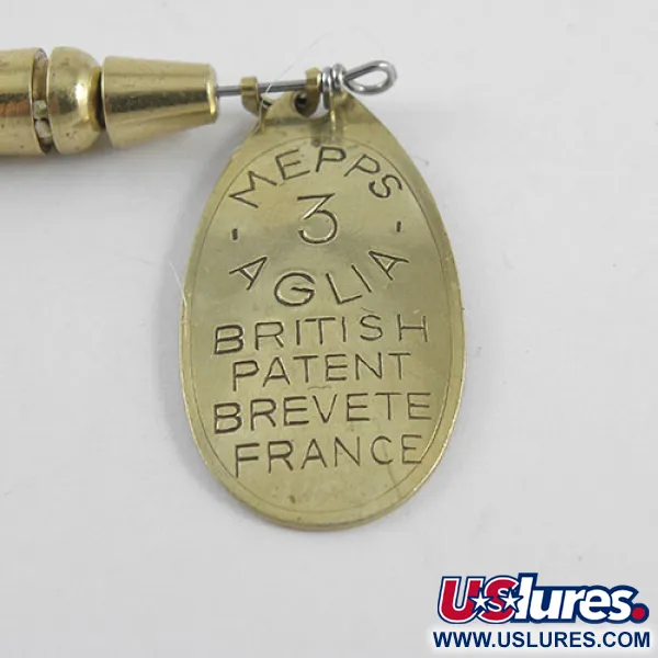 Vintage   Mepps Aglia 3, 1/4oz Brass spinning lure #1104