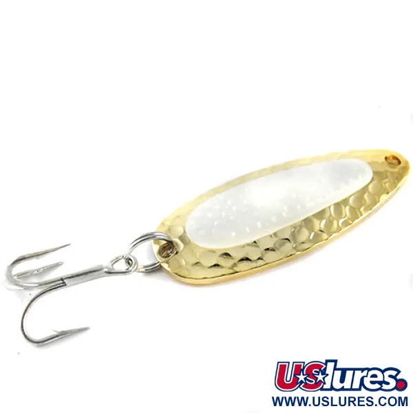  Blue Fox Pixee Glow , 3/4oz Gold / White (Glow in Dark) fishing spoon #1110