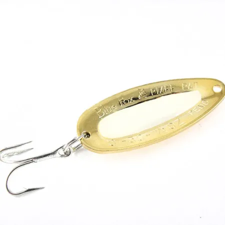 Blue Fox Pixee Glow, 1/2oz Gold / White (Glow in Dark) fishing spoon #1111