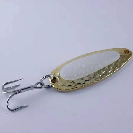 Blue Fox Pixee Glow, 1/2oz Gold / White (Glow in Dark) fishing spoon #1111